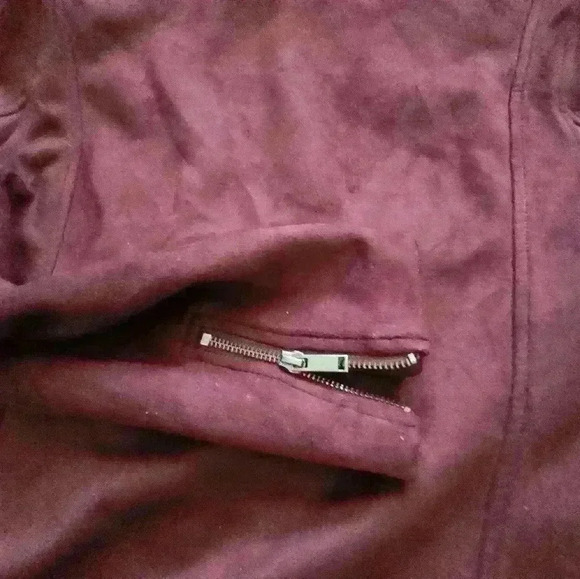 OLD NAVY medium faux suede  moto jacket, purple - Picture 9 of 14
